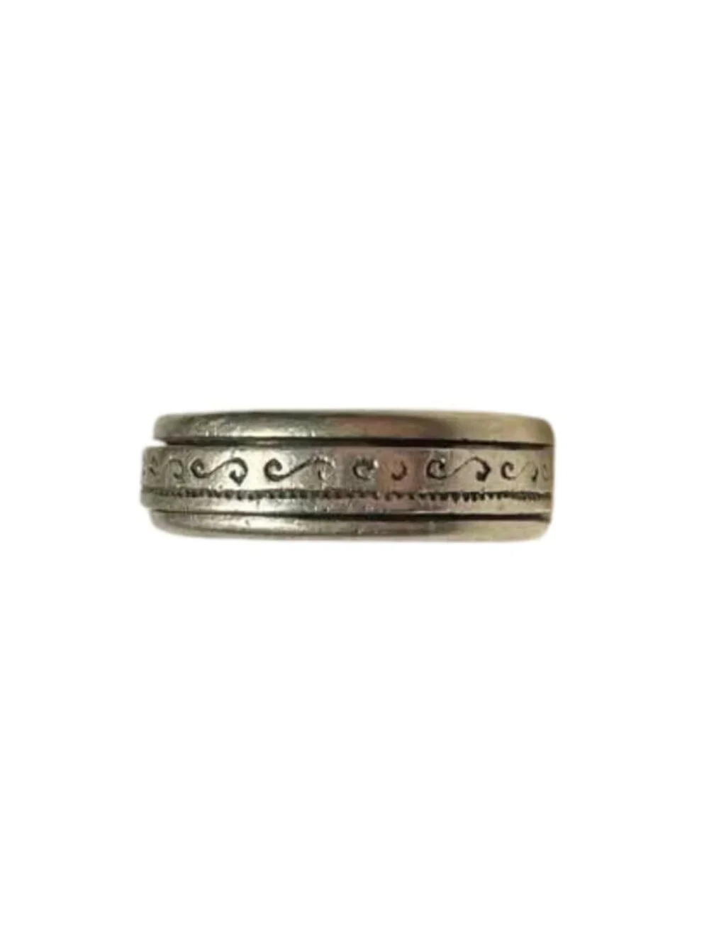 Vintage 80s Sterling Silver .925 Spinner Meditation Fidget Ring Boho
